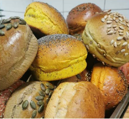 4 Rainbow Vegan Burger Buns Pack